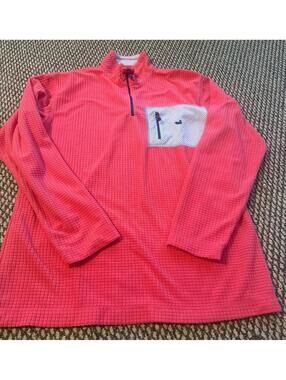 Southern Marsh Fieldtec Pink Blue Long Sleeve Waffle Fleece Pullover Mens Medium